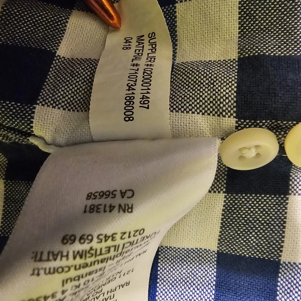 Polo Ralph Lauren Men's XL Gingham Oxford Shirt Blue/White Button Down Pony Logo
